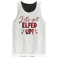 Lets Get Elfed Up Funny Christmas Holiday Mesh Reversible Basketball Jersey Tank