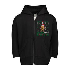 Lets Get Funny Baked Cookie Weed Ugly Xmas Sweater Gift Toddler Zip Fleece Hoodie