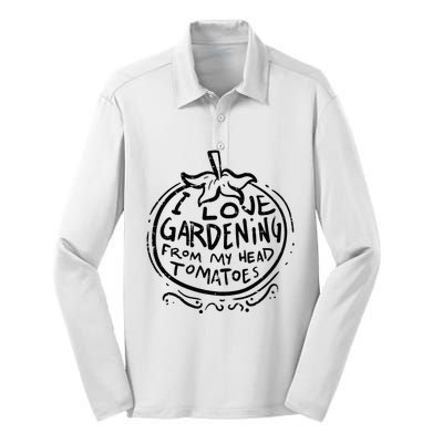 Love Gardening From Head Tomatoes Funny Gardener Men Women Silk Touch Performance Long Sleeve Polo