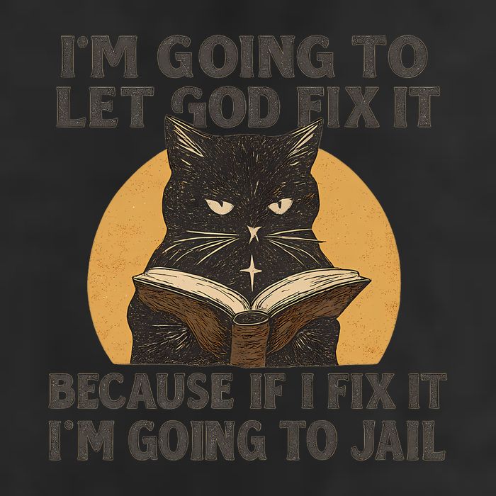 Let God Fix It - Cat Quote Adult Drive Performance Visor