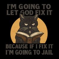 Let God Fix It - Cat Quote Youth Performance Sprint T-Shirt