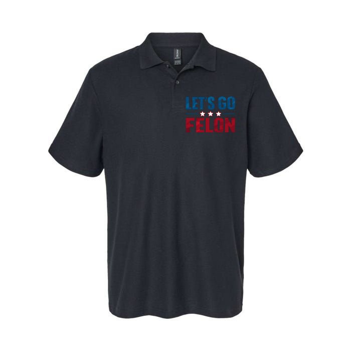 LetS Go Felon Slogan Graphic Softstyle Adult Sport Polo