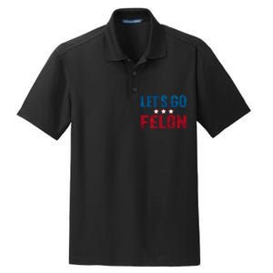 LetS Go Felon Slogan Graphic Dry Zone Grid Polo