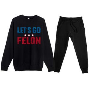 LetS Go Felon Slogan Graphic Premium Crewneck Sweatsuit Set