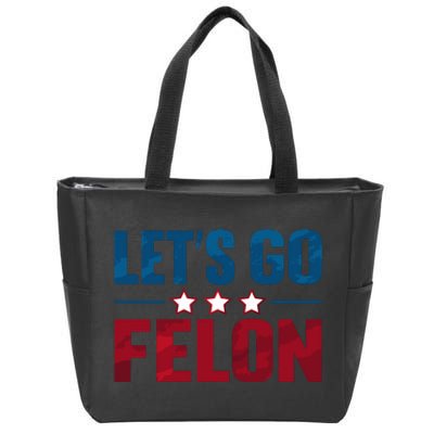 LetS Go Felon Slogan Graphic Zip Tote Bag