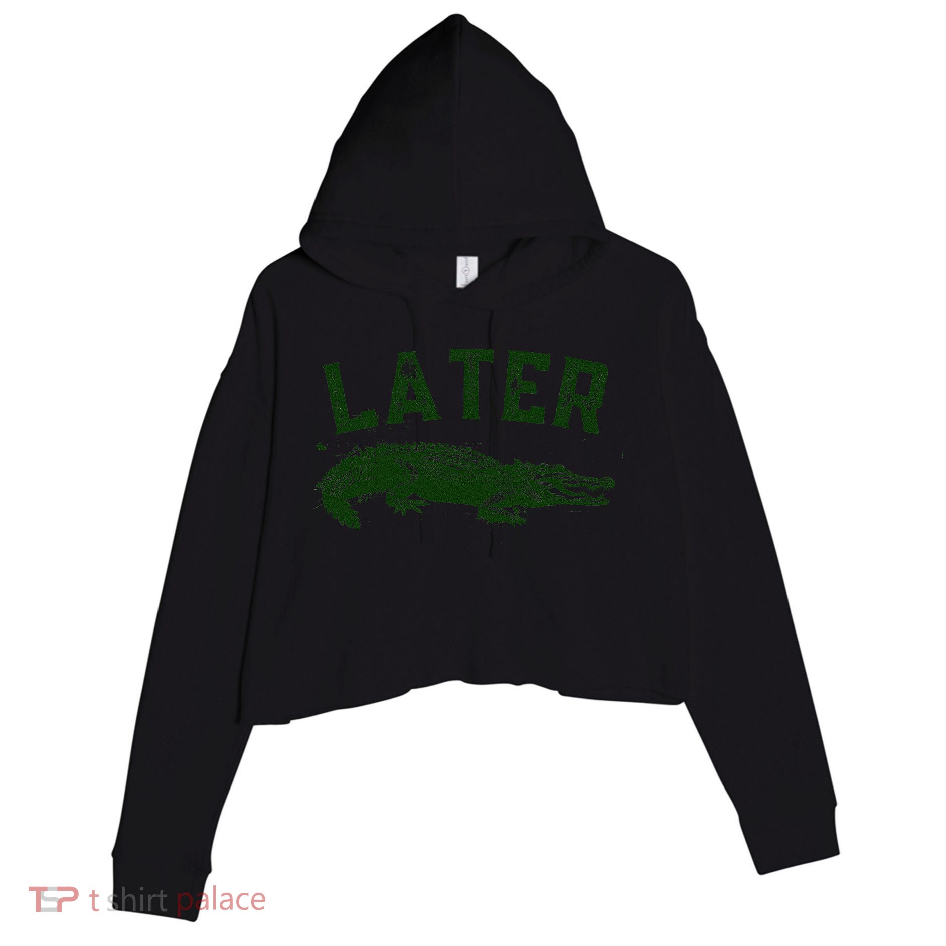 Later Gator Funny Alligator Crop Fleece Hoodie