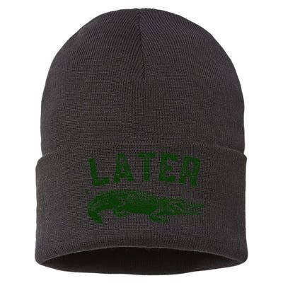 Later Gator Funny Alligator Sustainable Knit Beanie
