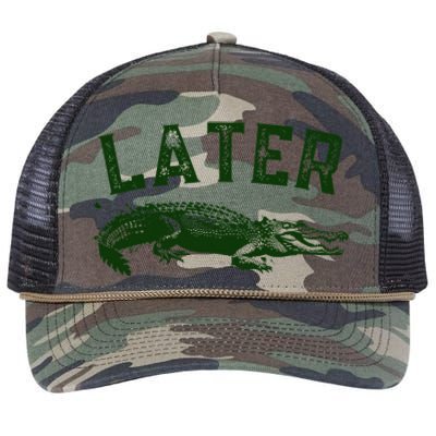 Later Gator Funny Alligator Retro Rope Trucker Hat Cap