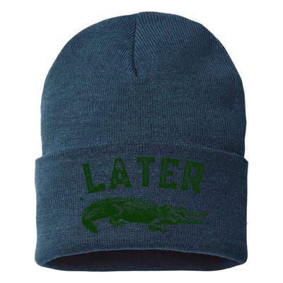 Later Gator Funny Alligator Sustainable Knit Beanie