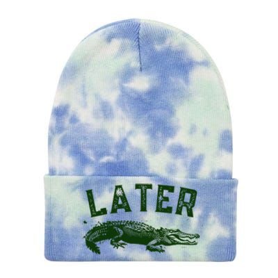 Later Gator Funny Alligator Tie Dye 12in Knit Beanie