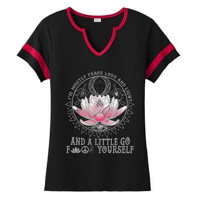 Little Go F Yourself Lotus Ladies Halftime Notch Neck Tee