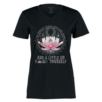 Little Go F Yourself Lotus Women's Momentum V-Neck T-Shirt