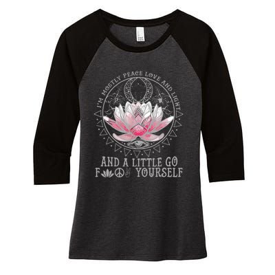 Little Go F Yourself Lotus Women's Tri-Blend 3/4-Sleeve Raglan Shirt