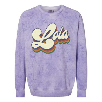 Lola Gifts For Grandma Retro Vintage Mother's Day Lola Colorblast Crewneck Sweatshirt