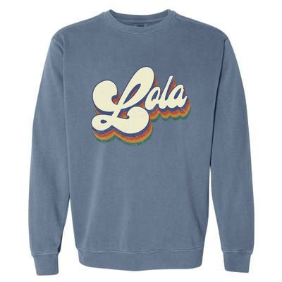 Lola Gifts For Grandma Retro Vintage Mother's Day Lola Garment-Dyed Sweatshirt