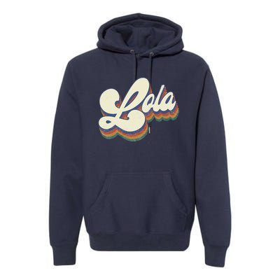 Lola Gifts For Grandma Retro Vintage Mother's Day Lola Premium Hoodie