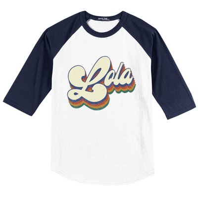 Lola Gifts For Grandma Retro Vintage Mother's Day Lola Baseball Sleeve Shirt