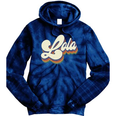 Lola Gifts For Grandma Retro Vintage Mother's Day Lola Tie Dye Hoodie