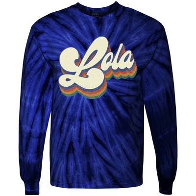 Lola Gifts For Grandma Retro Vintage Mother's Day Lola Tie-Dye Long Sleeve Shirt