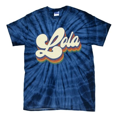 Lola Gifts For Grandma Retro Vintage Mother's Day Lola Tie-Dye T-Shirt