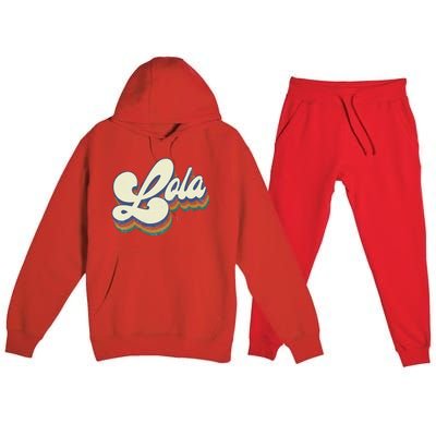 Lola Gifts For Grandma Retro Vintage Mother's Day Lola Premium Hooded Sweatsuit Set