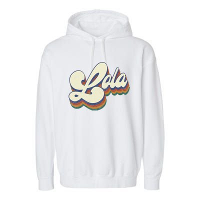 Lola Gifts For Grandma Retro Vintage Mother's Day Lola Garment-Dyed Fleece Hoodie