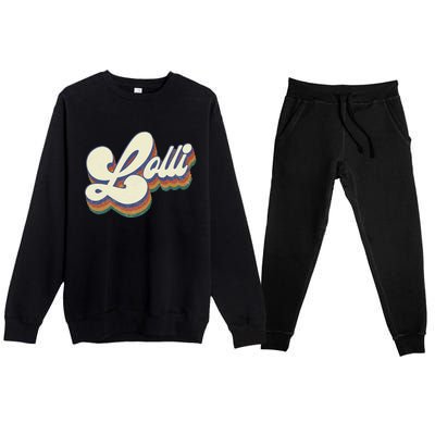 Lolli Gifts For Grandma Retro Vintage Mother's Day Lolli Premium Crewneck Sweatsuit Set