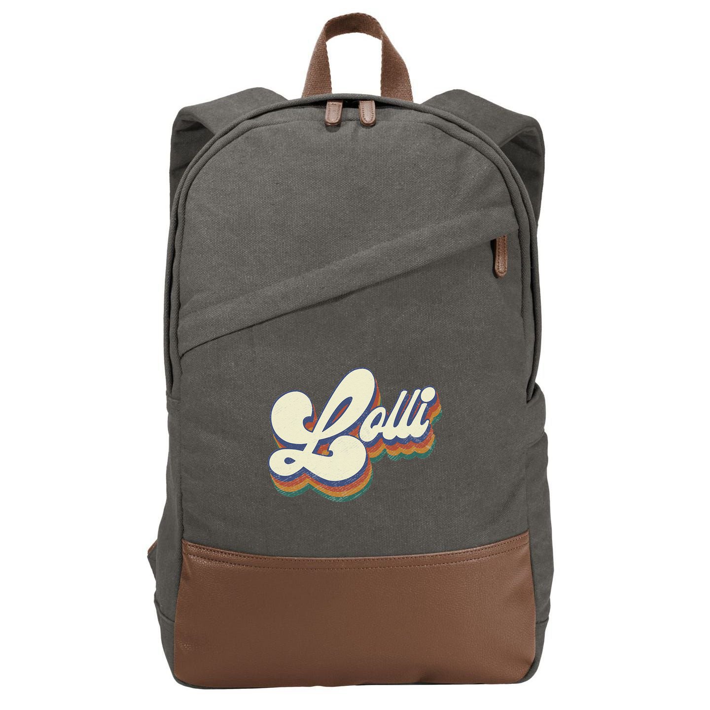 Lolli Gifts For Grandma Retro Vintage Mother's Day Lolli Cotton Canvas Backpack