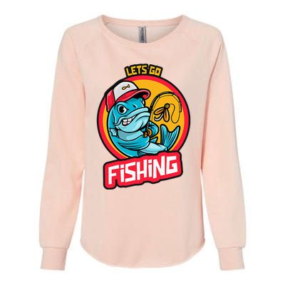 Lets Go Fishing Womens California Wash Sweatshirt