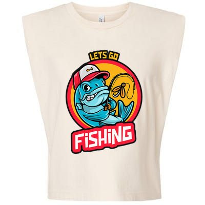 Lets Go Fishing Garment-Dyed Women's Muscle Tee