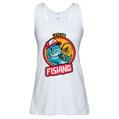 Lets Go Fishing Ladies Essential Flowy Tank