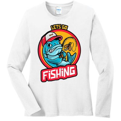 Lets Go Fishing Ladies Long Sleeve Shirt