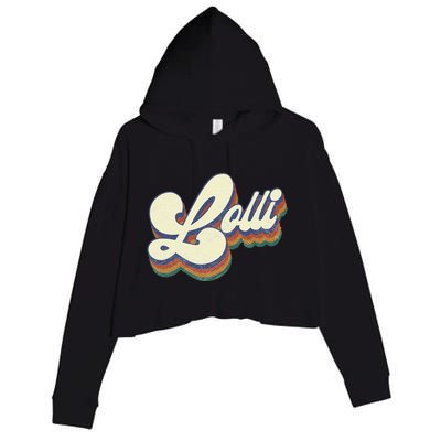 Lolli Gifts For Grandma Retro Vintage MotherS Day Lolli Crop Fleece Hoodie