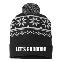 Let's Go  Funny Gamer Team Sports ESports Online Battle  USA-Made Snowflake Beanie