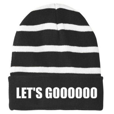 Let's Go  Funny Gamer Team Sports ESports Online Battle  Striped Beanie with Solid Band