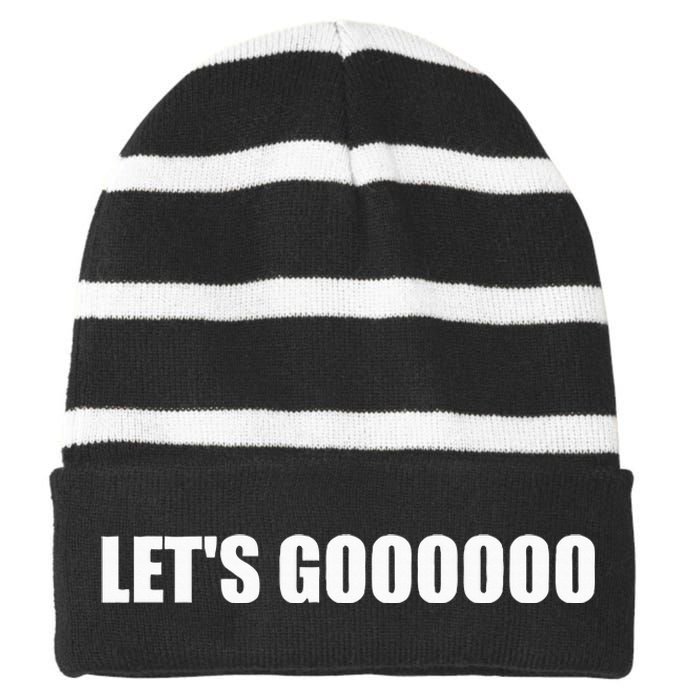 Let's Go  Funny Gamer Team Sports ESports Online Battle  Striped Beanie with Solid Band