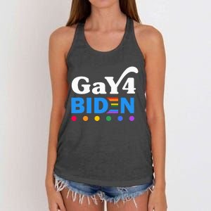 Lgbtq Gay For Biden Lgbt Biden Gay Supporter Women's Knotted Racerback Tank