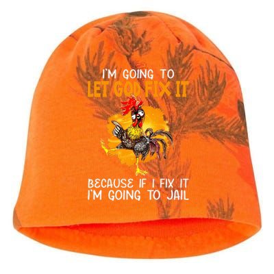 Let God Fix It Because If I Fix It Im Going To Jail Kati - Camo Knit Beanie