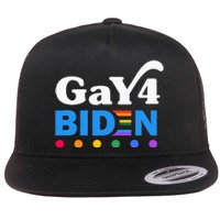 Lgbtq Gay For Biden Lgbt Biden Gay Supporter Flat Bill Trucker Hat