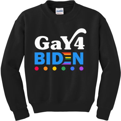 Lgbtq Gay For Biden Lgbt Biden Gay Supporter Kids Sweatshirt