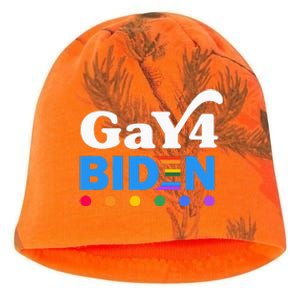 Lgbtq Gay For Biden Lgbt Biden Gay Supporter Kati - Camo Knit Beanie