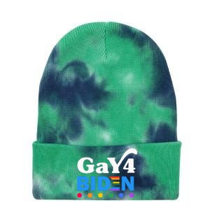 Lgbtq Gay For Biden Lgbt Biden Gay Supporter Tie Dye 12in Knit Beanie