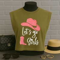 Lets Go Funny Lets Go Lets Go Garment-Dyed Women's Muscle Tee
