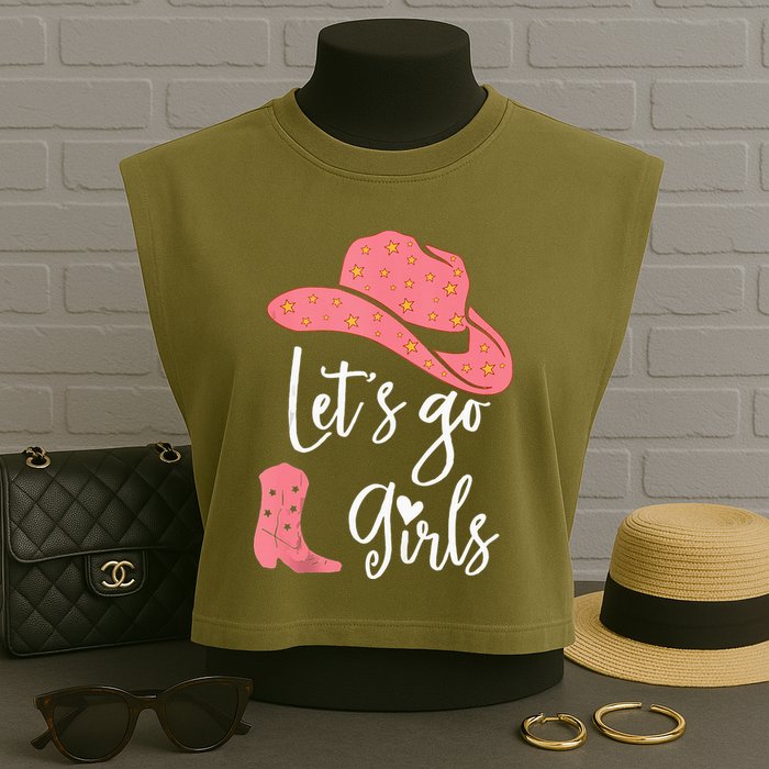 Lets Go Funny Lets Go Lets Go Garment-Dyed Women's Muscle Tee