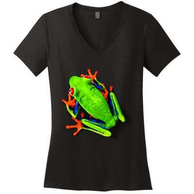 Little Green Frog Women's V-Neck T-Shirt
