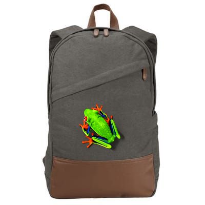 Little Green Frog Cotton Canvas Backpack
