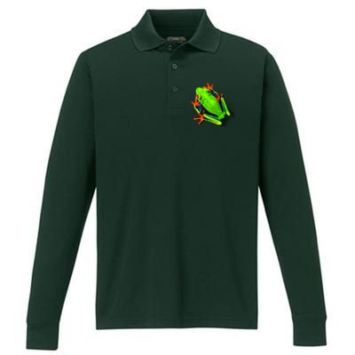 Little Green Frog Performance Long Sleeve Polo