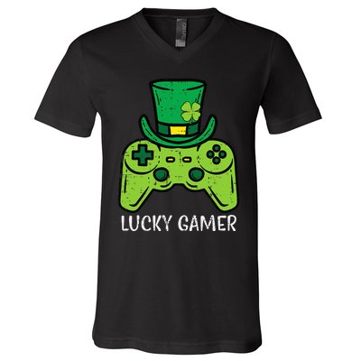 Lucky Gamer funny St Patrick's Day Gamer V-Neck T-Shirt