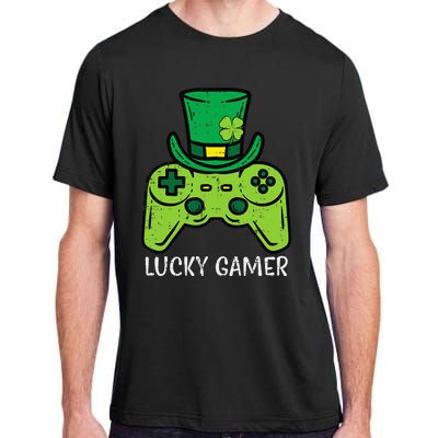 Lucky Gamer funny St Patrick's Day Gamer Adult ChromaSoft Performance T-Shirt