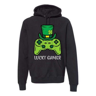 Lucky Gamer funny St Patrick's Day Gamer Premium Hoodie